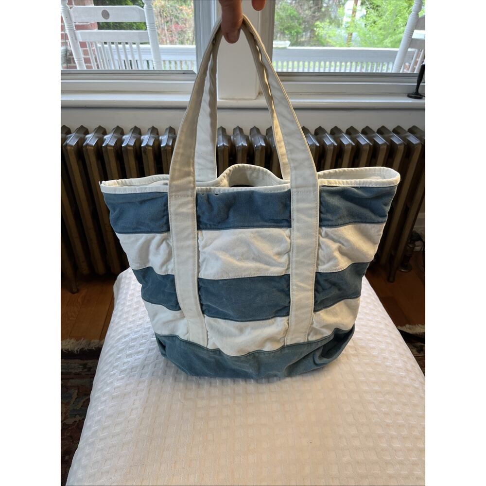 Vintage Aeropostale Y2k canvas tote beach bag White Stripe Overnight Bag - Picture 12 of 12